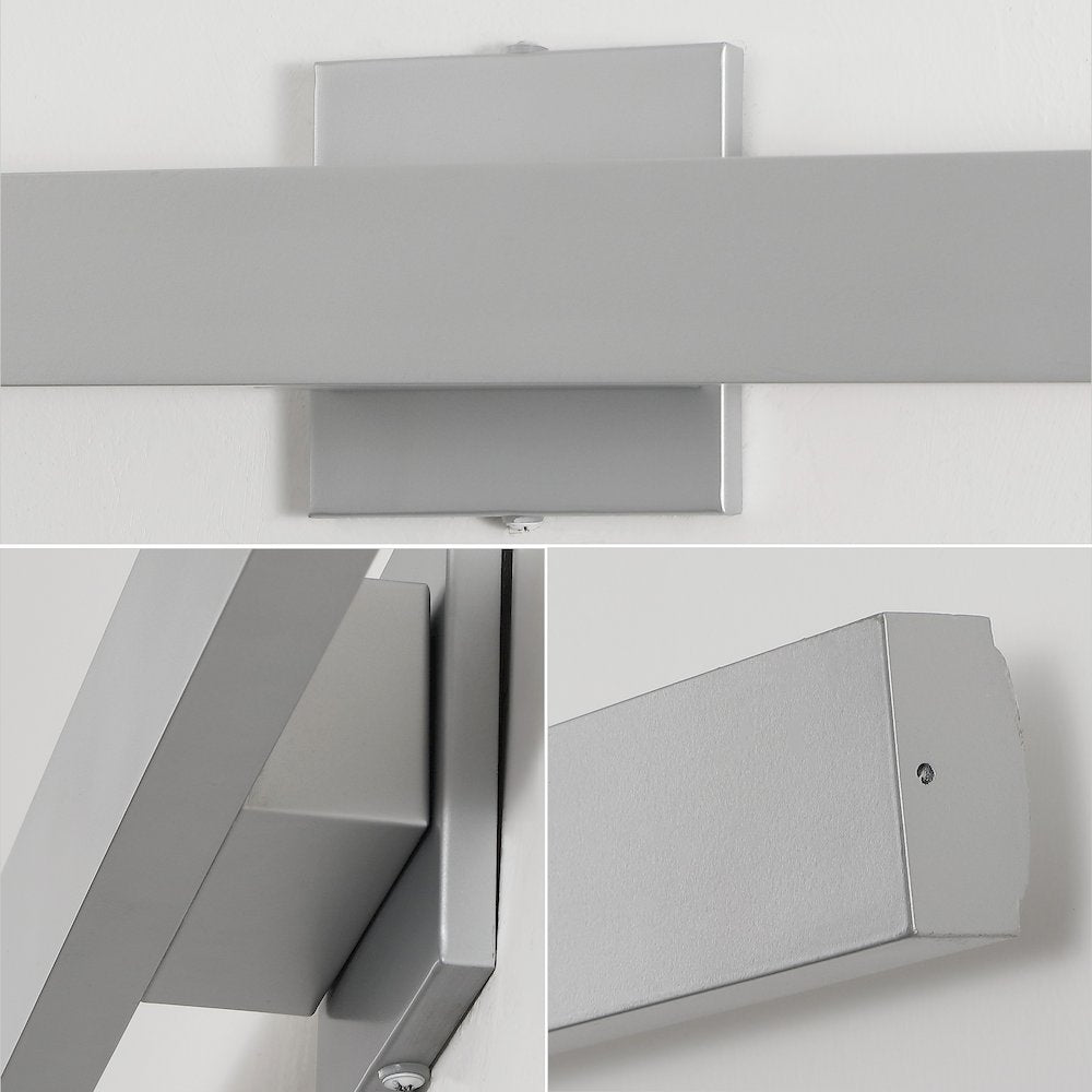 Metal 350-Degree Rotate Dimmable Integrated Linear LED Wall Sconce, Silver