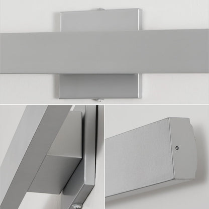 Metal 350-Degree Rotate Dimmable Integrated Linear LED Wall Sconce, Silver