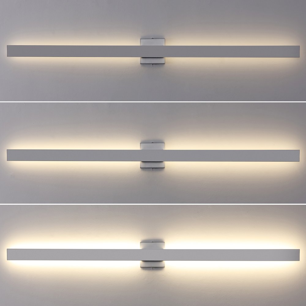 Metal 350-Degree Rotate Dimmable Integrated Linear LED Wall Sconce, Silver
