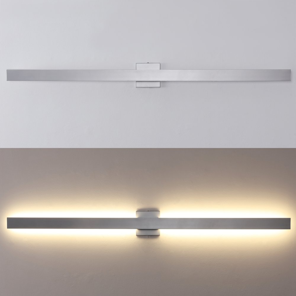 Metal 350-Degree Rotate Dimmable Integrated Linear LED Wall Sconce, Silver