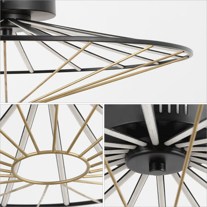 Anders Contemporary Scandinavian Dimmable Stripe UFO Integrated LED Flush Mount