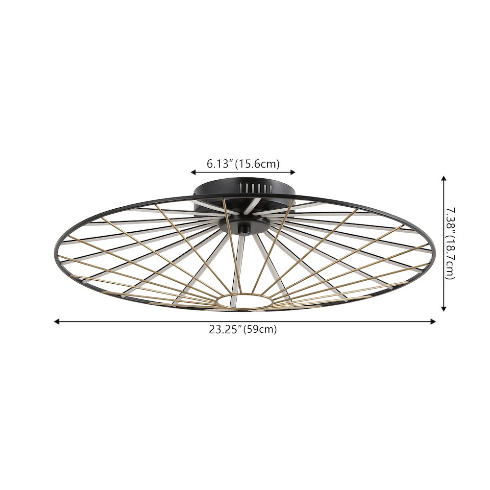 Anders Contemporary Scandinavian Dimmable Stripe UFO Integrated LED Flush Mount