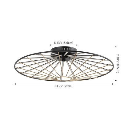 Anders Contemporary Scandinavian Dimmable Stripe UFO Integrated LED Flush Mount