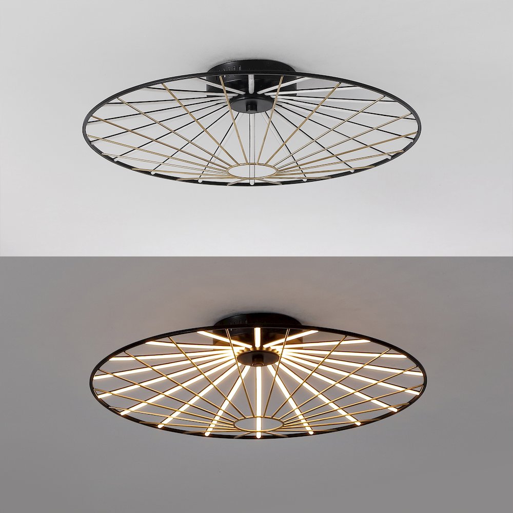 Anders Contemporary Scandinavian Dimmable Stripe UFO Integrated LED Flush Mount