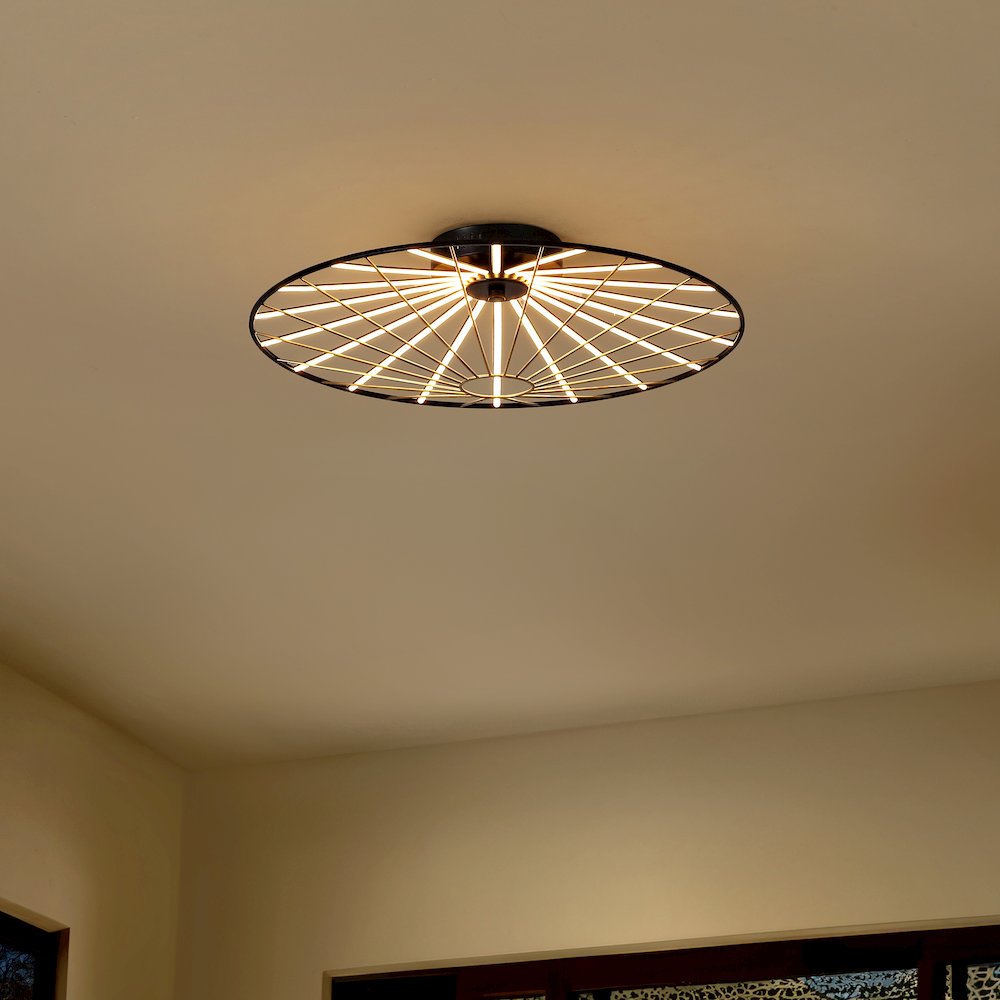 Anders Contemporary Scandinavian Dimmable Stripe UFO Integrated LED Flush Mount