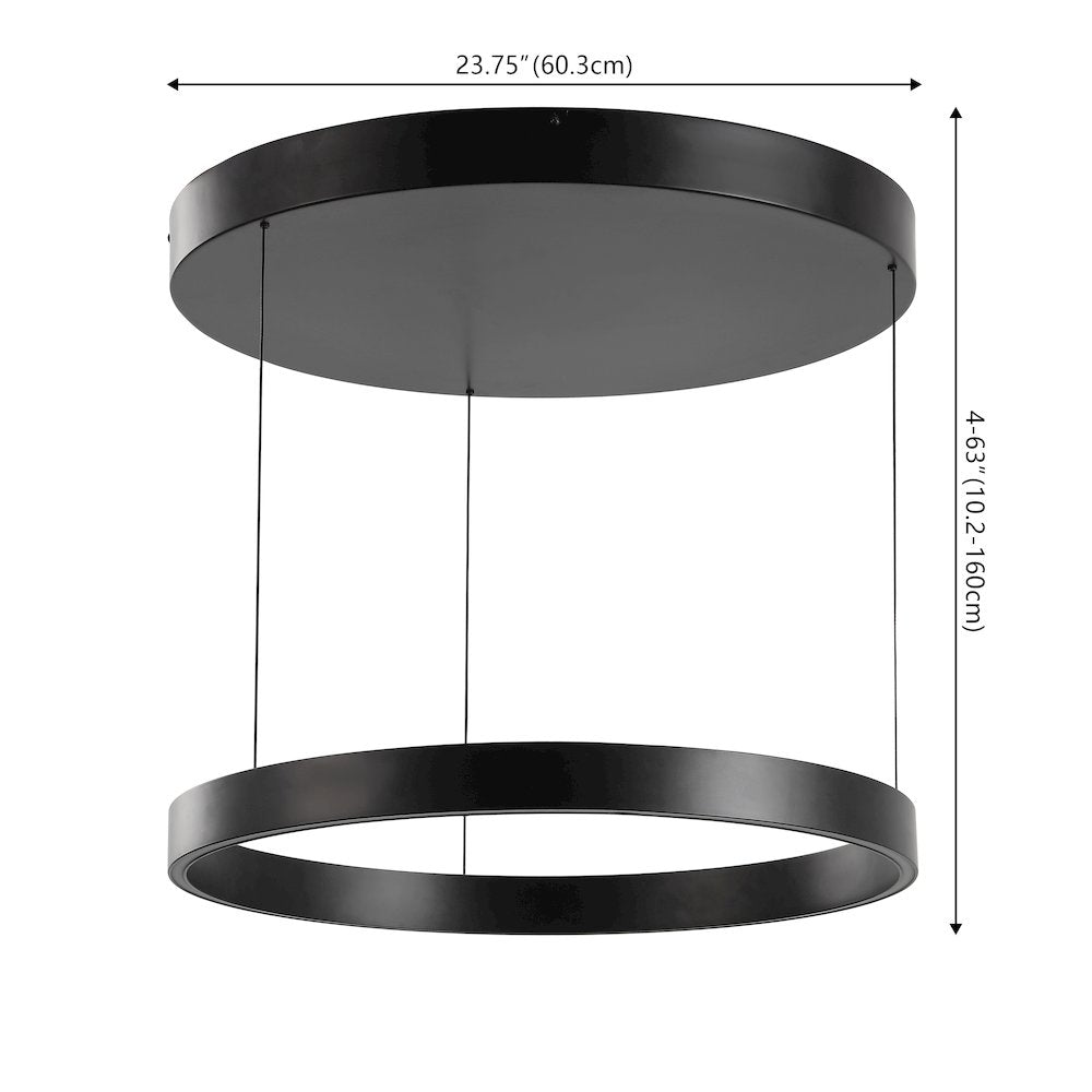 Jense Minimalist Modern Metal Adjustable Dimmable Ring LED Pendant