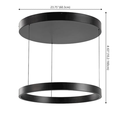Jense Minimalist Modern Metal Adjustable Dimmable Ring LED Pendant
