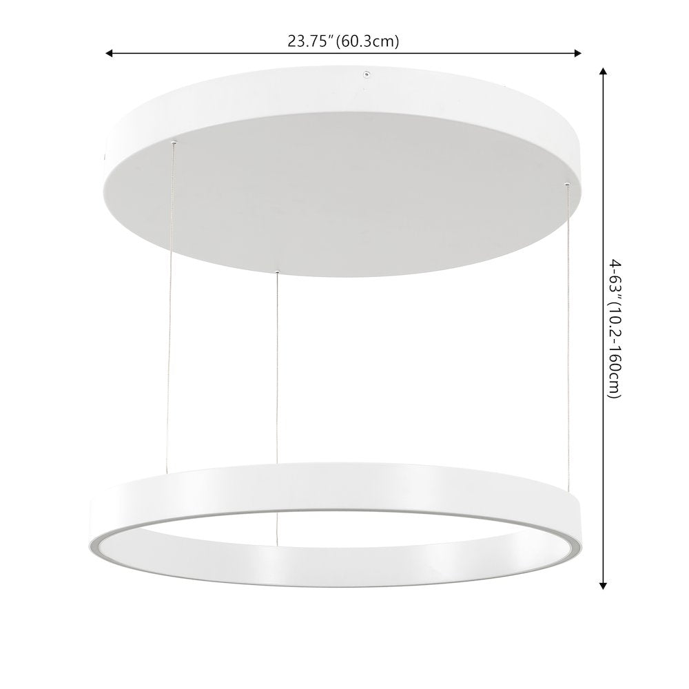 Jense Minimalist Modern Metal Adjustable Dimmable Ring LED Pendant