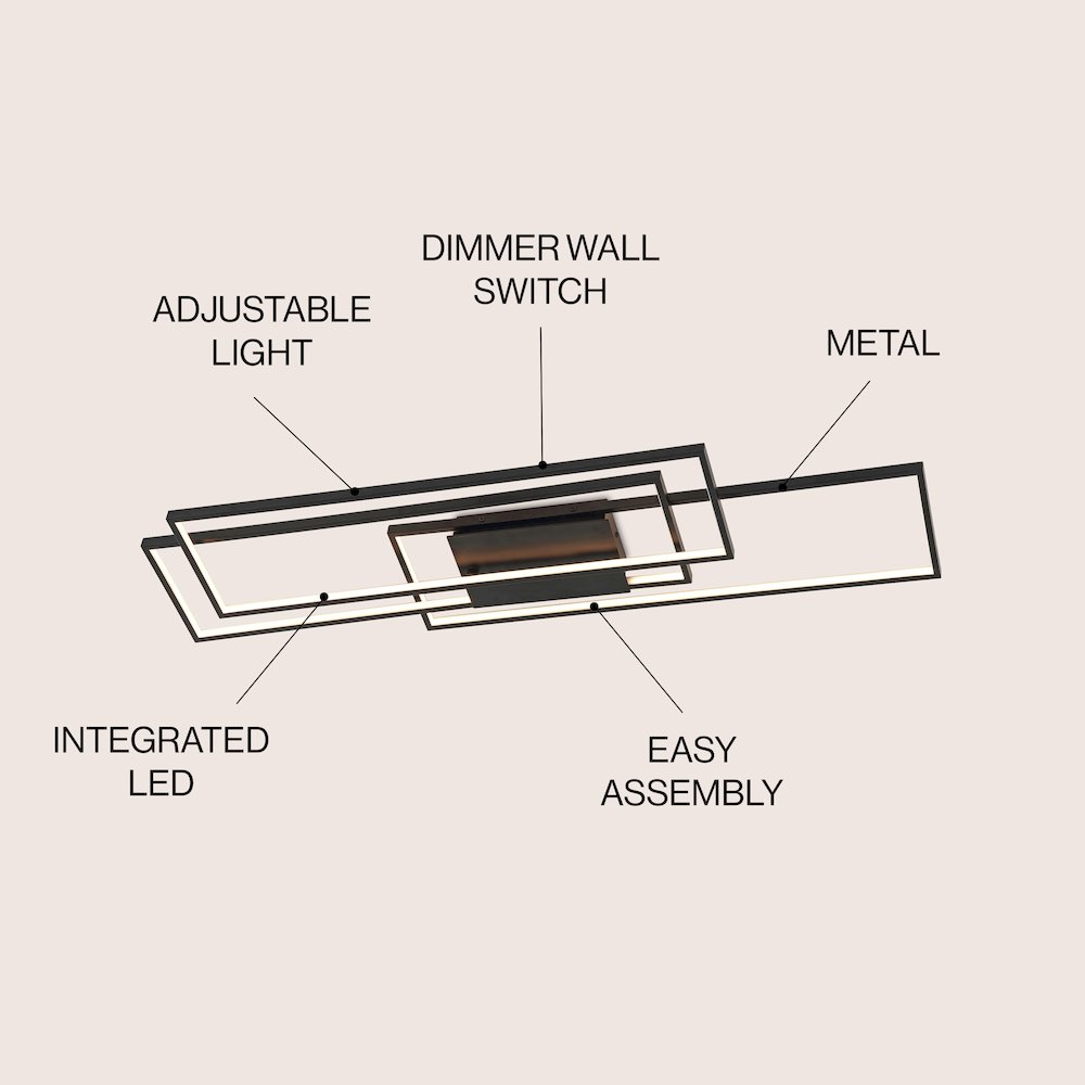 Minimalist Metal Adjustable Dimmable Geometric Integrated LED Flush Mount