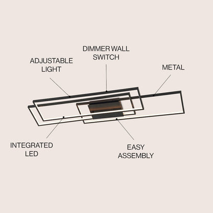 Minimalist Metal Adjustable Dimmable Geometric Integrated LED Flush Mount