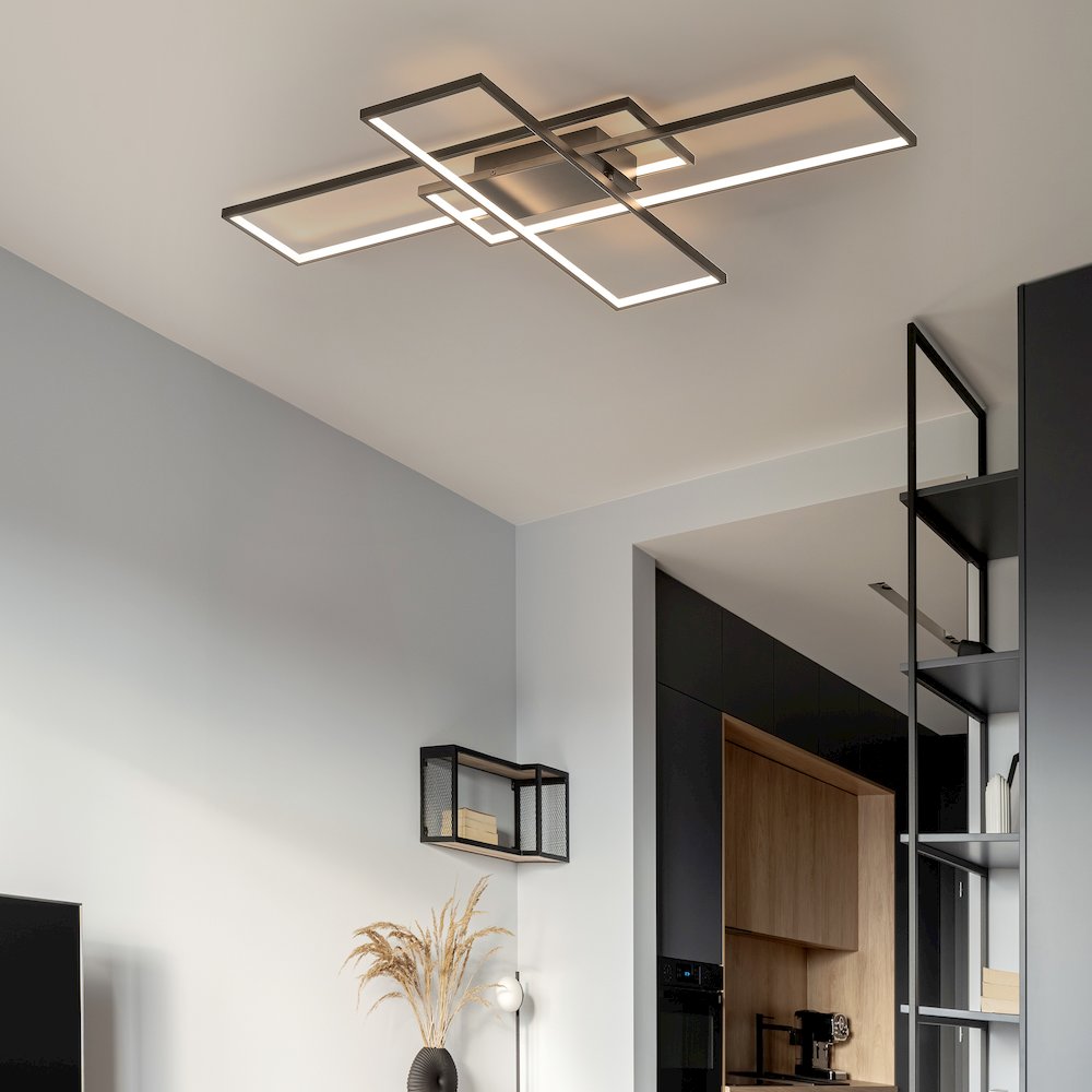 Minimalist Metal Adjustable Dimmable Geometric Integrated LED Flush Mount