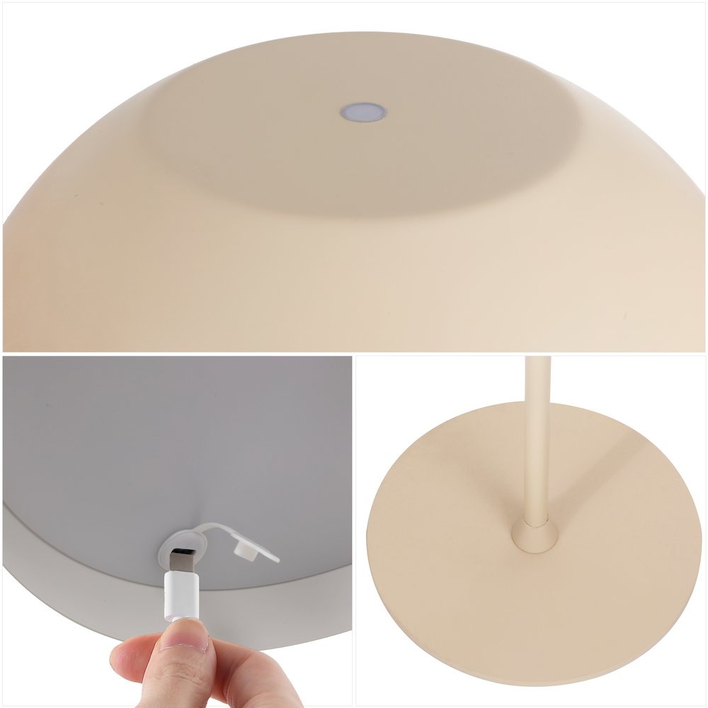 Laurel Mushroom Metal Adjustable Rechargeable Touch Dimmable LED Floor Lamp