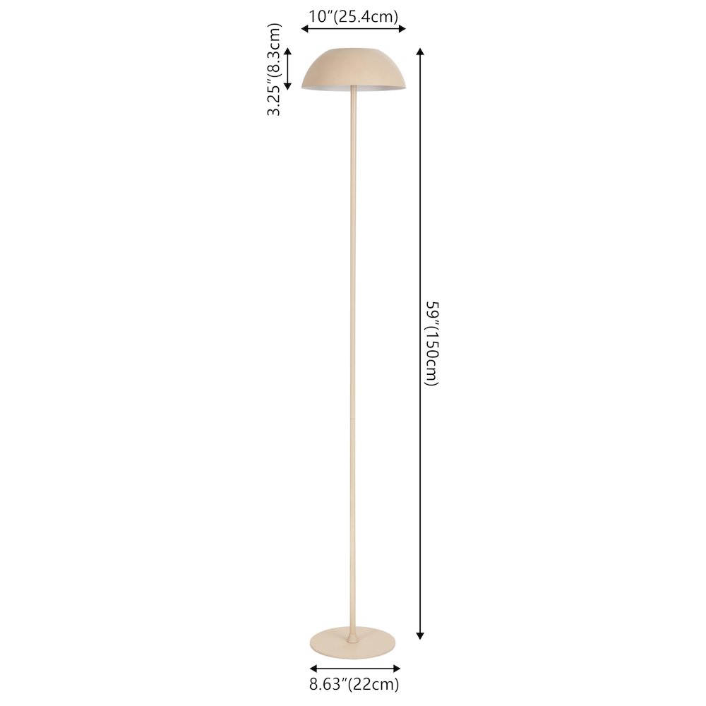 Laurel Mushroom Metal Adjustable Rechargeable Touch Dimmable LED Floor Lamp