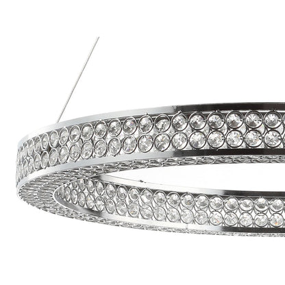 Benton Round Integrated Led Crystal/Metal Pendant
