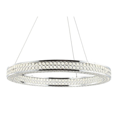 Benton Round Integrated Led Crystal/Metal Pendant