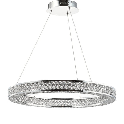 Benton Round Integrated Led Crystal/Metal Pendant