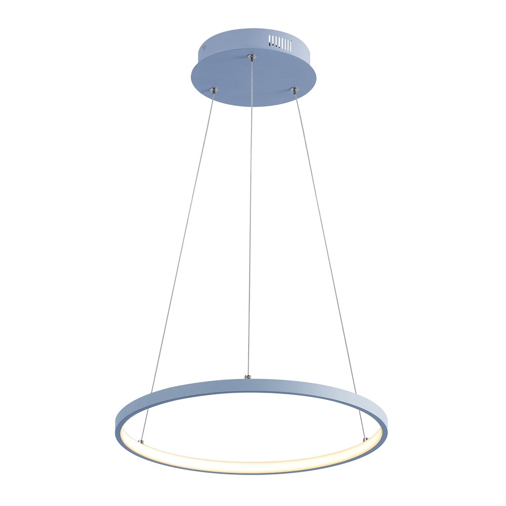 Brice 15.75" Modern Metal Round Dimmable Integrated LED Pendant, Blue