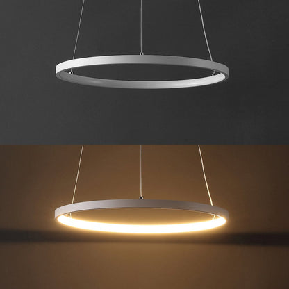 Brice 15.75" Modern Metal Round Dimmable Integrated LED Pendant, Matte White