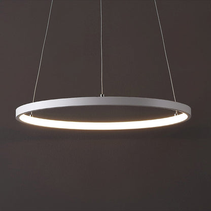 Brice 15.75" Modern Metal Round Dimmable Integrated LED Pendant, Matte White