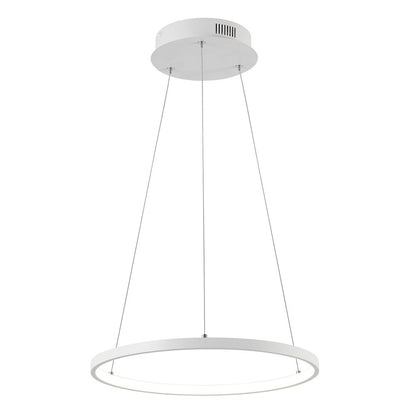 Brice 15.75" Modern Metal Round Dimmable Integrated LED Pendant, Matte White