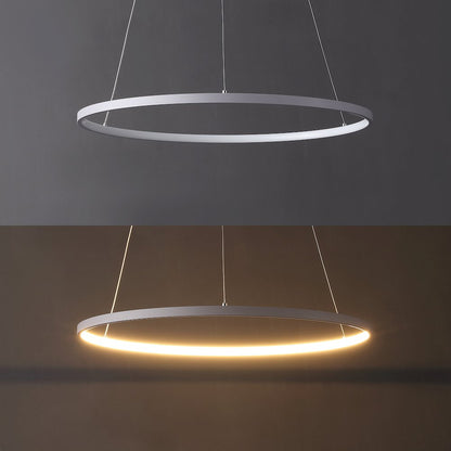 Brice 23.75" Modern Metal Round Dimmable Integrated LED Pendant, Gray