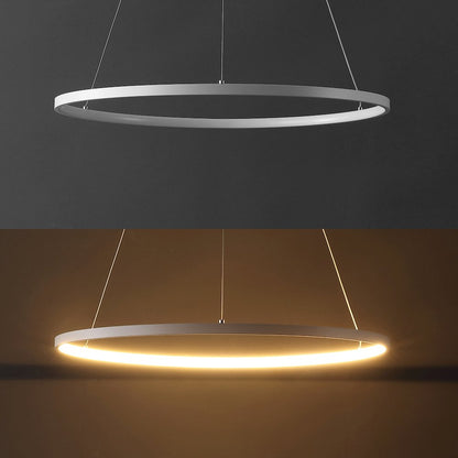 Brice 23.75" Modern Metal Round Dimmable Integrated LED Pendant, Matte White
