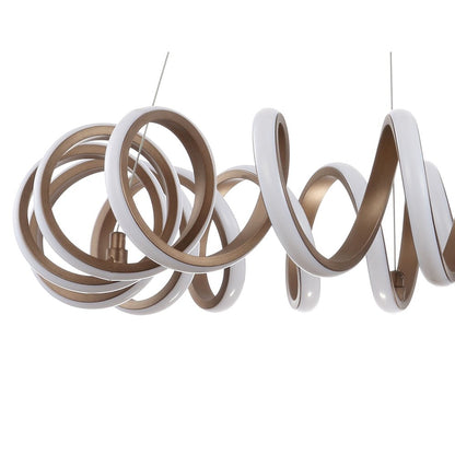 Cursive Adjustable Spiral Integrated Led Metal Chandelier Ceiling Light