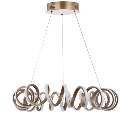 Cursive Adjustable Spiral Integrated Led Metal Chandelier Ceiling Light