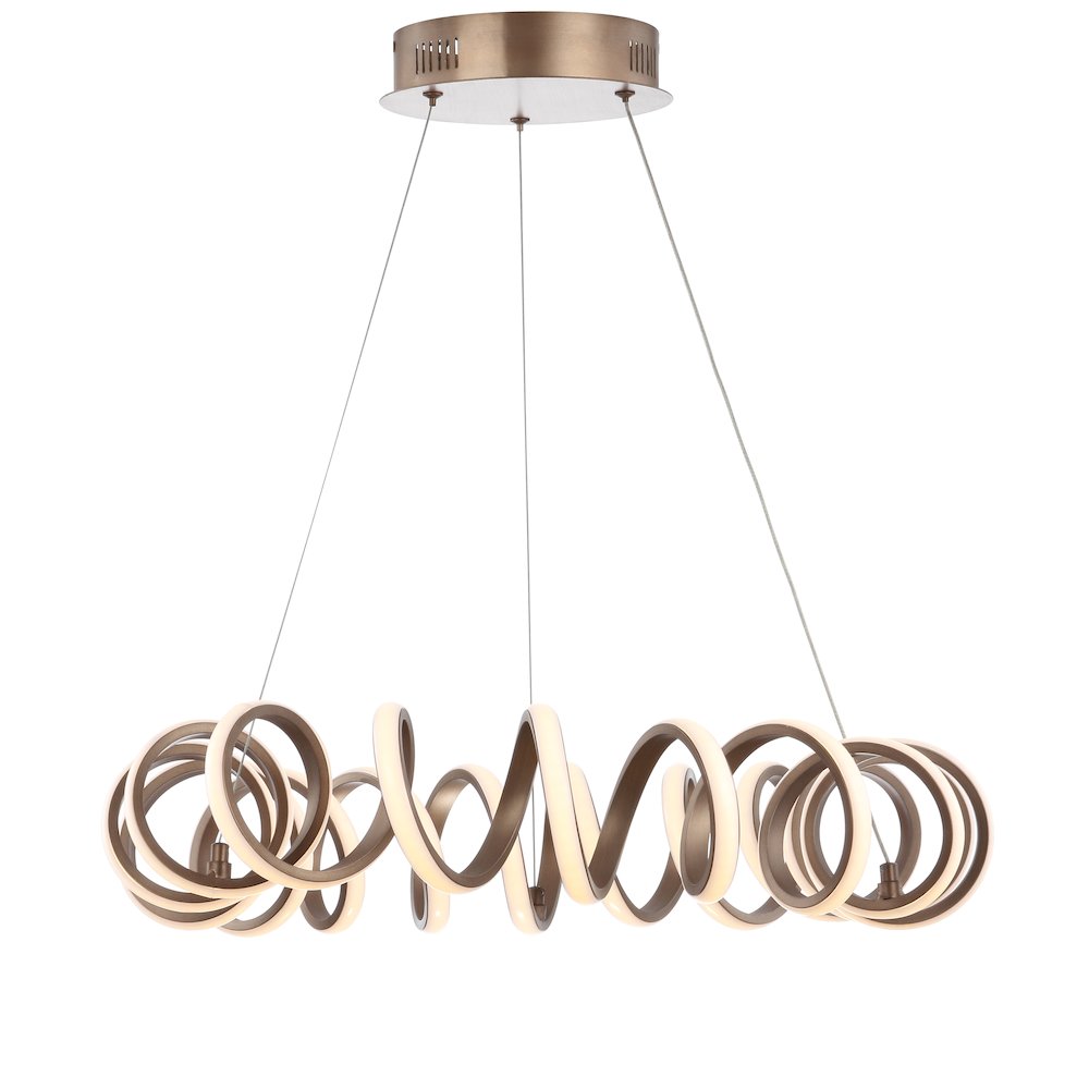 Cursive Adjustable Spiral Integrated Led Metal Chandelier Ceiling Light