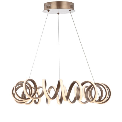 Cursive Adjustable Spiral Integrated Led Metal Chandelier Ceiling Light