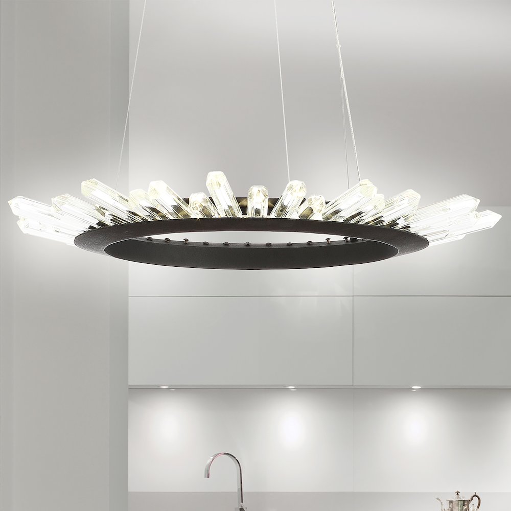 Elsa Adjustable Integrated Led Modern Crystal Pendant