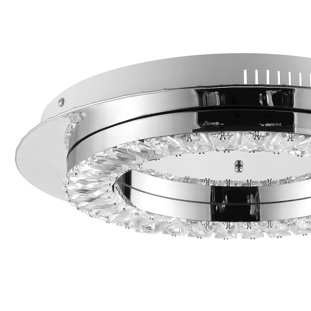 Cristal Integrated Ironcrystal Glam Led Flush Mount