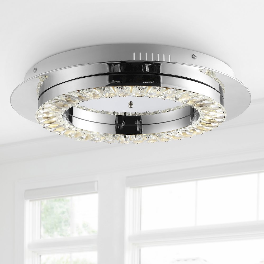 Cristal Integrated Ironcrystal Glam Led Flush Mount