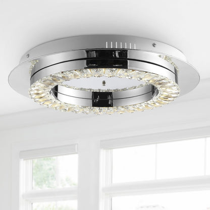 Cristal Integrated Ironcrystal Glam Led Flush Mount