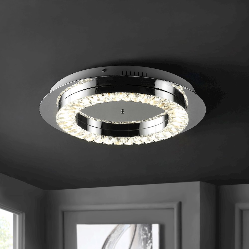 Cristal Integrated Ironcrystal Glam Led Flush Mount