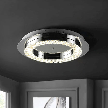 Cristal Integrated Ironcrystal Glam Led Flush Mount
