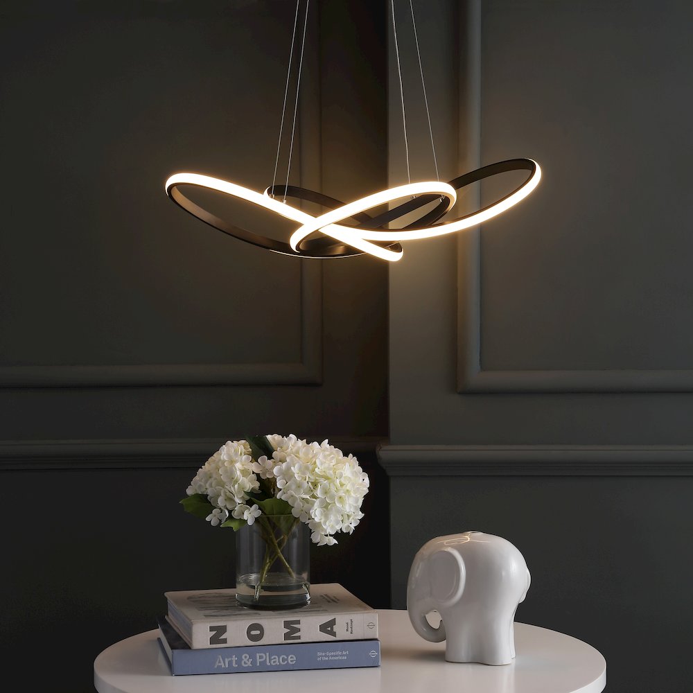 Alexia Abstract Integrated Led Metal Adjustable Pendant