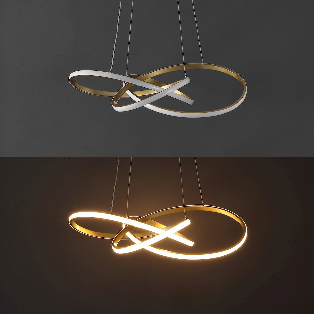 Alexia Abstract Integrated Led Metal Adjustable Pendant