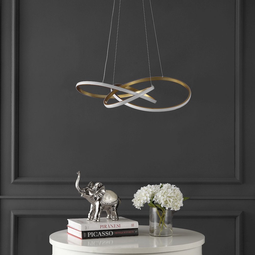 Alexia Abstract Integrated Led Metal Adjustable Pendant