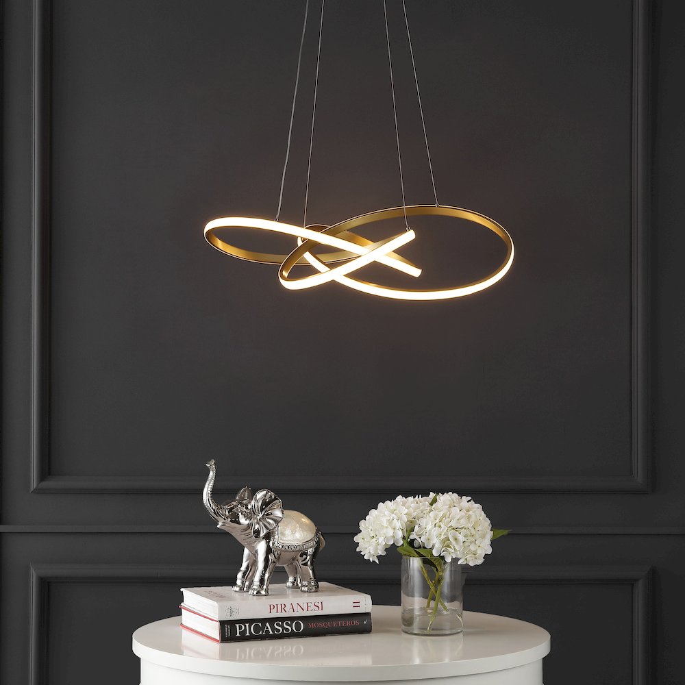 Alexia Abstract Integrated Led Metal Adjustable Pendant