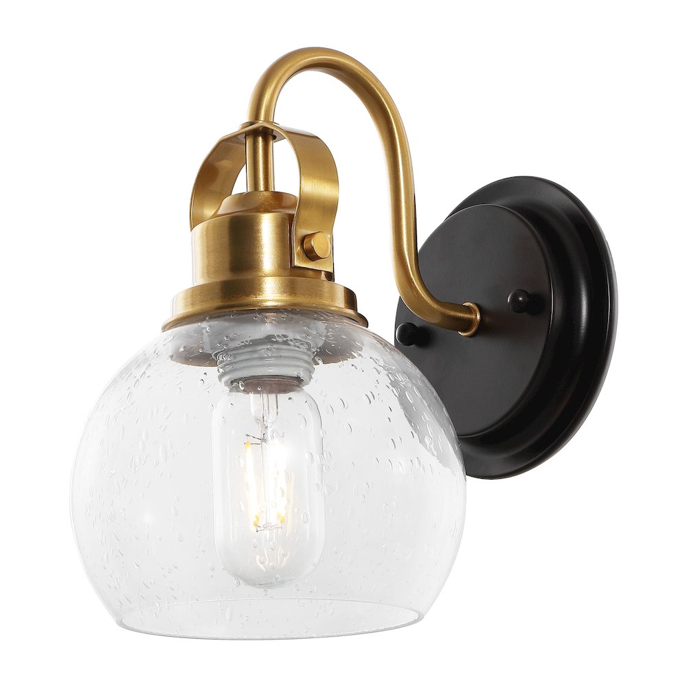 Shirley 1-Light Metal LED Vanity Light with Seeded Glass Globe Shade