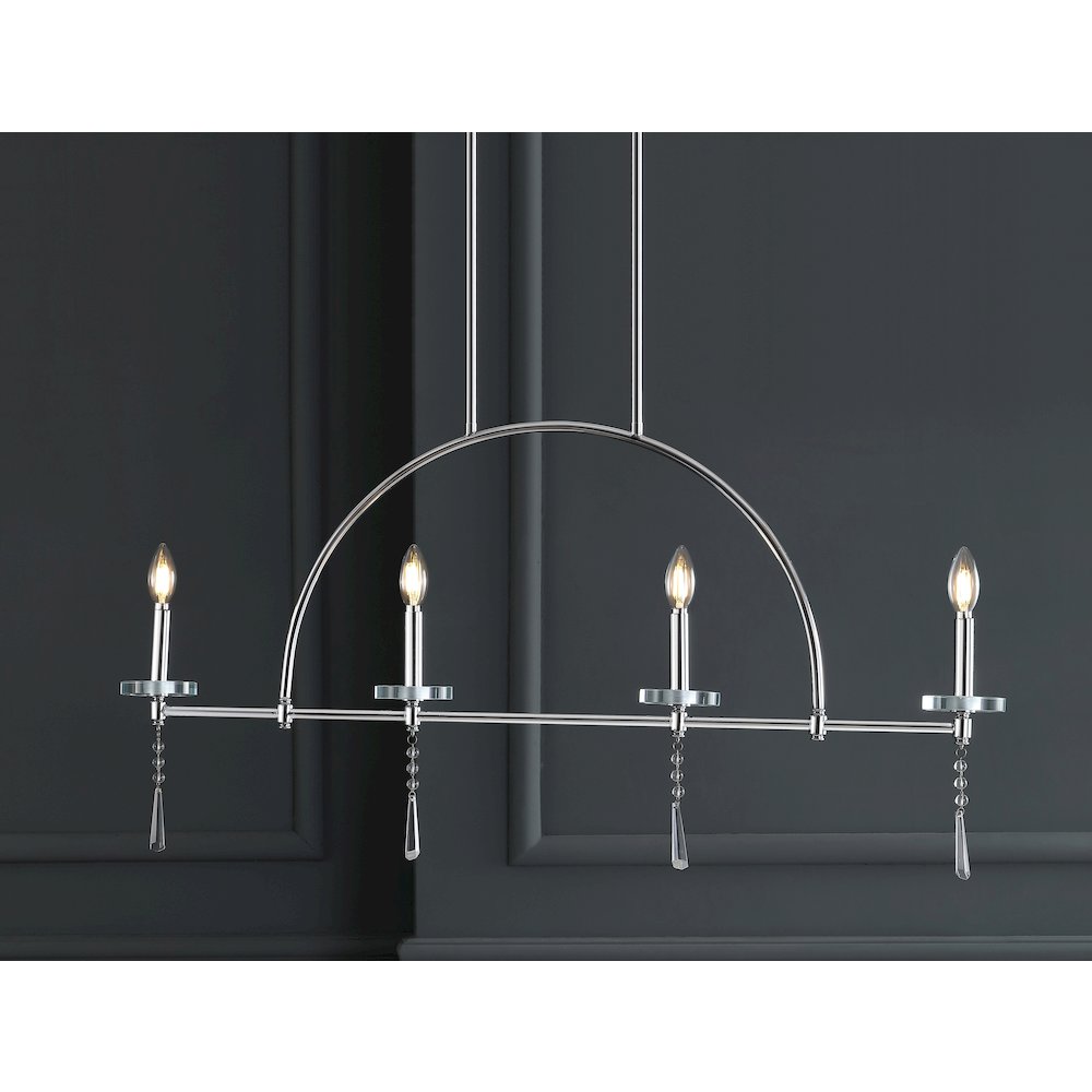Doris Linear Metal/Crystal Led Pendant