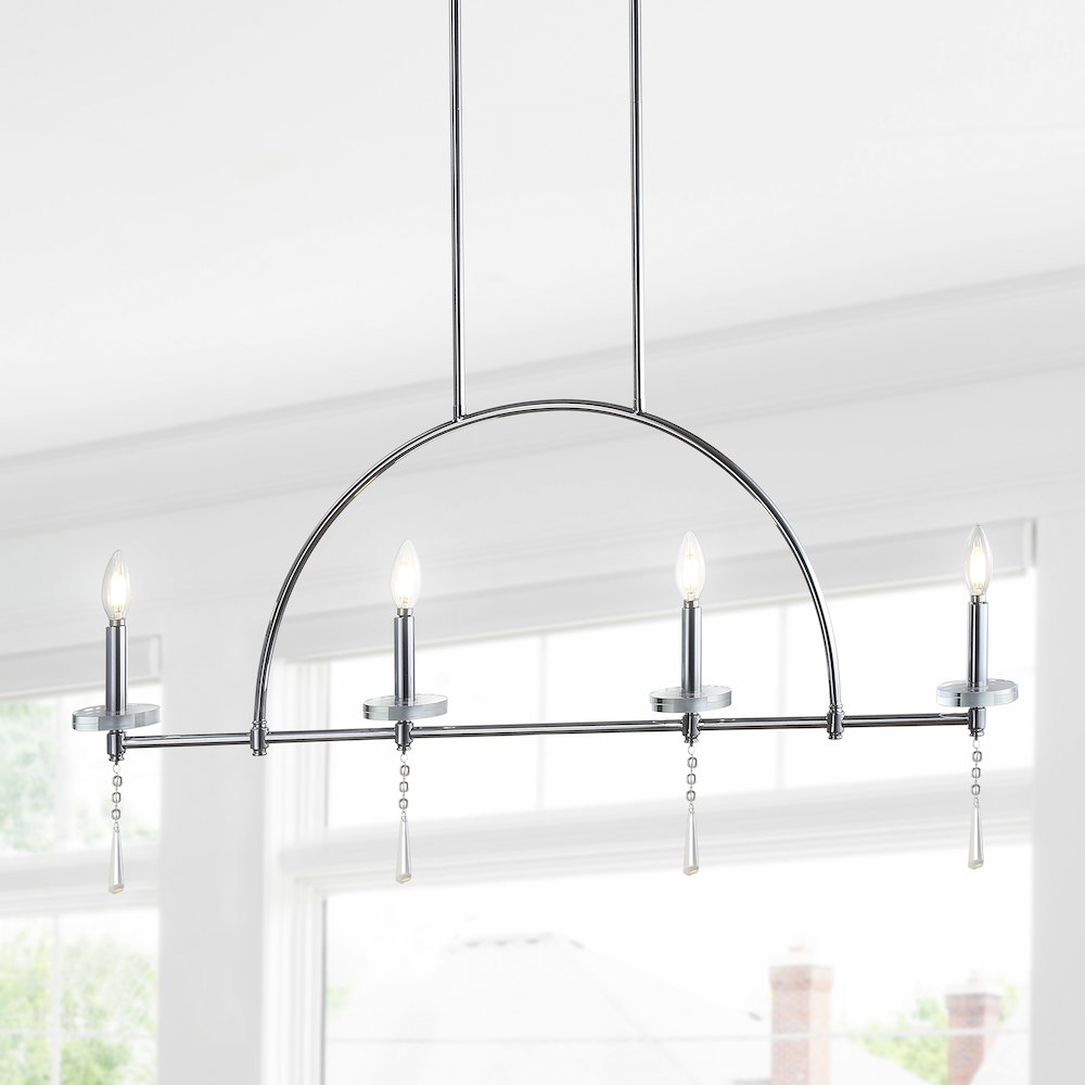 Doris Linear Metal/Crystal Led Pendant