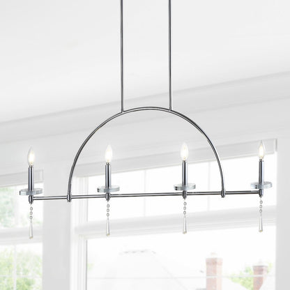 Doris Linear Metal/Crystal Led Pendant