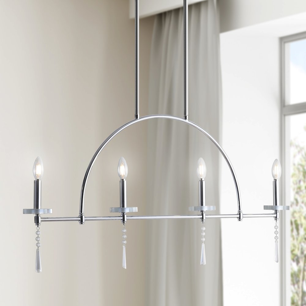 Doris Linear Metal/Crystal Led Pendant