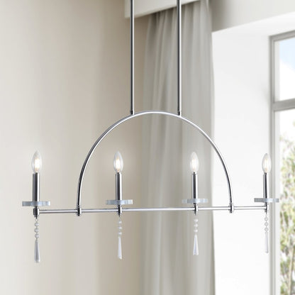 Doris Linear Metal/Crystal Led Pendant