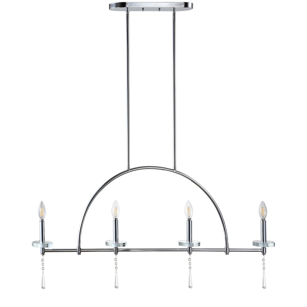 Doris Linear Metal/Crystal Led Pendant