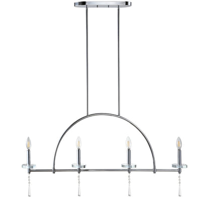 Doris Linear Metal/Crystal Led Pendant