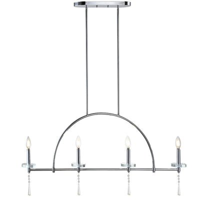 Doris Linear Metal/Crystal Led Pendant