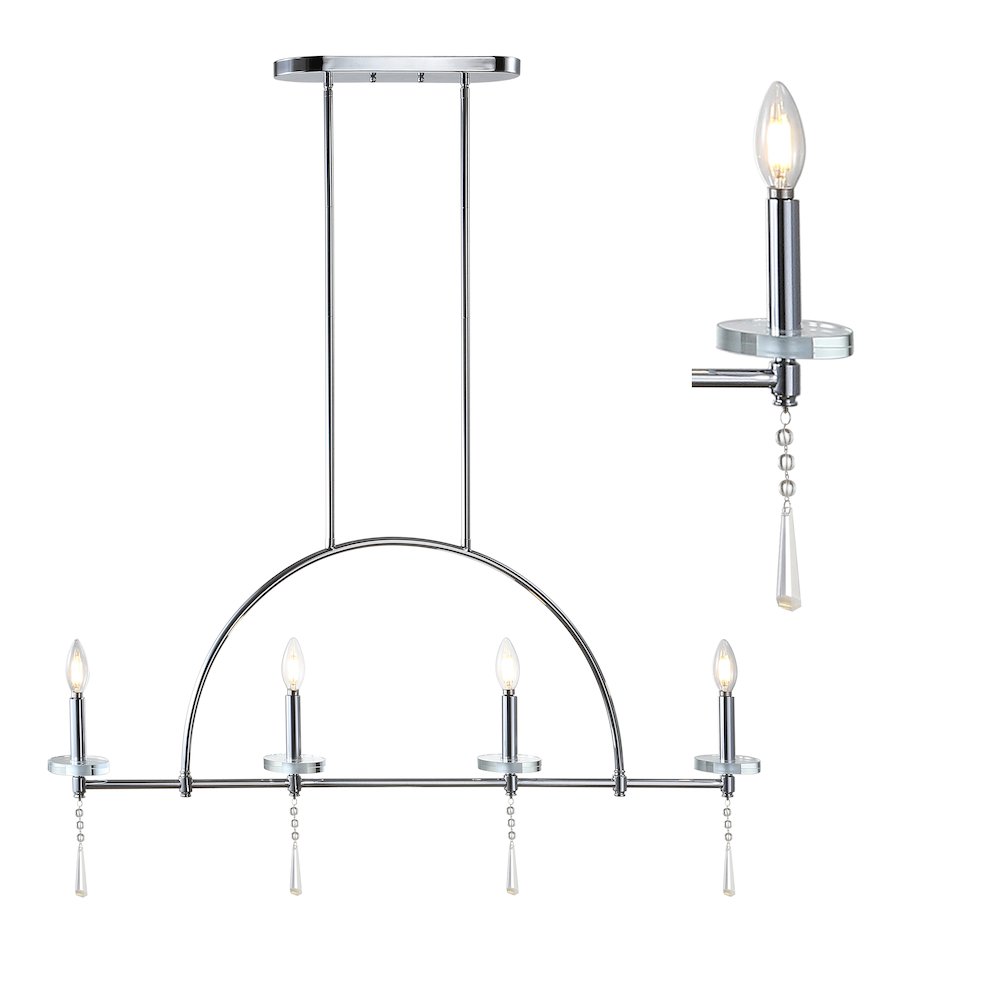 Doris Linear Metal/Crystal Led Pendant